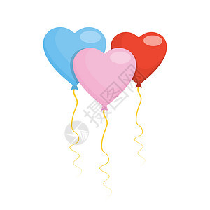 心形气球valenti日的矢量说明图片