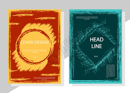 书籍封面小册子和的一组可颜色编辑的抽象背景格式为4现代散装颜色图片