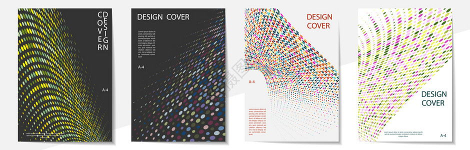 几何覆盖设计模板a4格式书籍杂志笔记本专辑小册子平板设计现代颜色的一套可编辑版面布局图片
