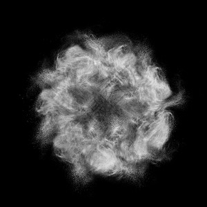 黑色背景的白粉爆炸复制空间抽象的灰尘云面粉爆炸是一个圆形的创造框架图片