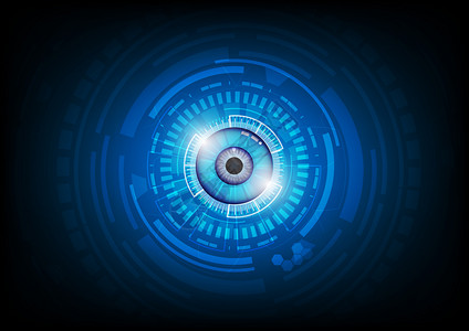 蓝眼网络安全概念背景矢量图片