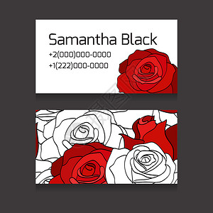 双面bissness卡涂有白色和红色玫瑰适合您的业务双面白玫瑰和红玫瑰图片