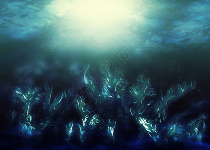 珊瑚或海藻抽象的水下背景设计背景图片