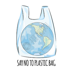 美国没有塑料型生态问题矢量说明集图片