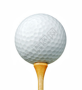 白色高尔夫球在te孤立白色背景上背景图片