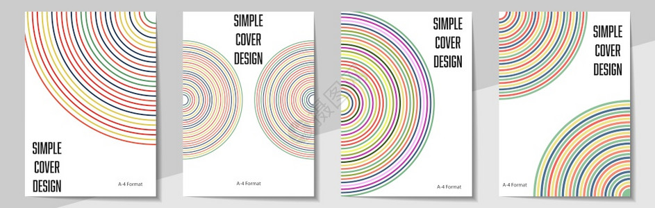 几何覆盖设计模板a4格式书籍杂志笔记本专辑小册子平板设计现代颜色的一套可编辑版面布局图片