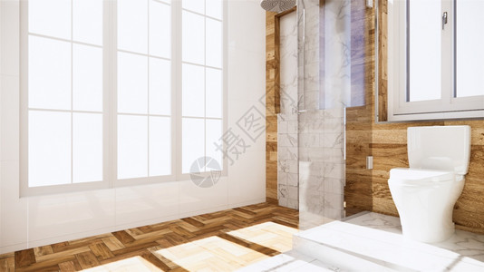 Zz设计马桶瓷砖墙壁和地板日本风格3D图片