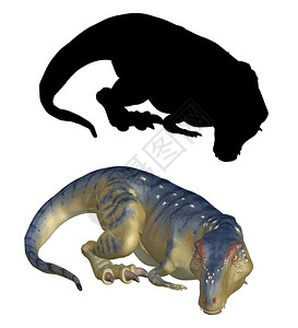 大恐龙巨雷克斯与黑色双影3d提供插图图片