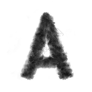 a字母用黑云或白色背景的烟雾制成有复空间不会变换字母用白色背景的黑云制成图片