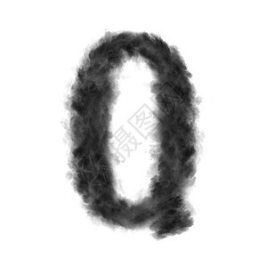 用黑云或白色背景的烟雾制成字母q复制空间不变字母q用白色背景的黑云制成字母q图片
