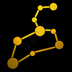 装饰的金色占星学zodiac符号leo插图图片
