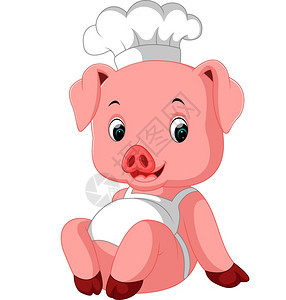 可爱的猪厨师图片