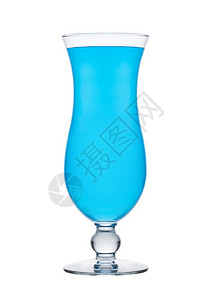 蓝色环礁鸡尾酒加伏特和蓝色curao酒杯图片