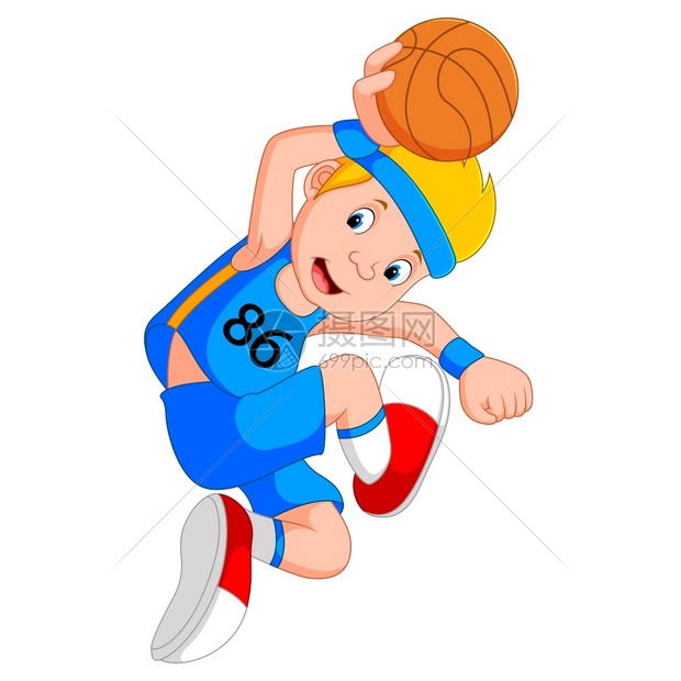 男孩篮球运动员