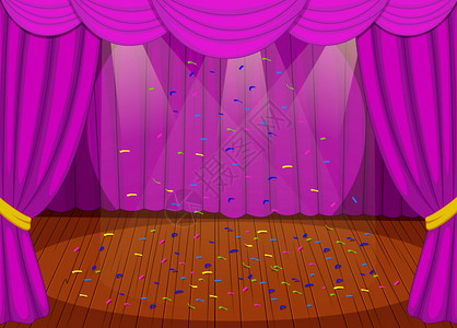 带有紫色窗帘的舞台图片