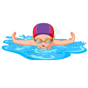 游泳运动比赛者插画
