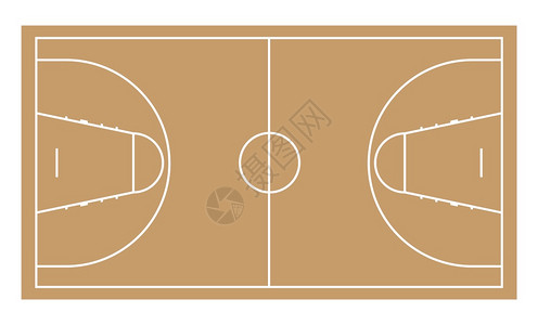 篮球场矢量插图平板风格图片