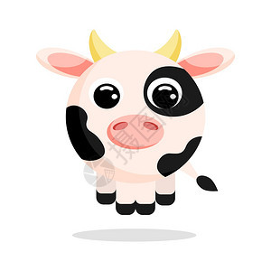 可爱卡通小奶牛矢量设计插图图片
