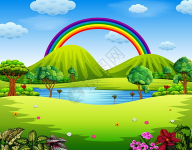 美丽的彩虹花园图片