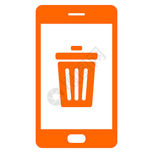 垃圾桶和智能手机背景图片
