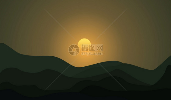 夜月满山地风景图片