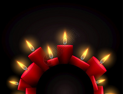 半圆形框架上面有红光蜡烛和文字下的位置写上哀悼圣诞节卡片和设计的内容半圆形框架上面有红光蜡烛和文字下的位置图片