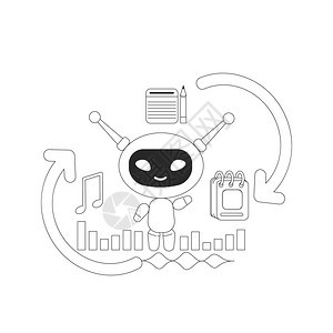 帮助机器人2D卡通字符用于网络设计聊天机任务规划和时间管理软件创意图片
