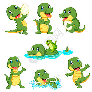 卡通可爱鳄鱼背景图片