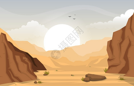美丽的西部沙漠景观背景图片