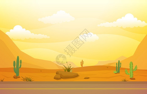 美丽的西部沙漠景观背景图片