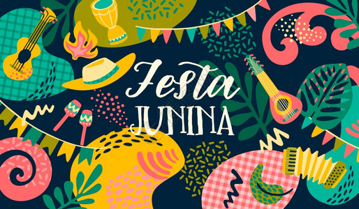 拉丁美国节日巴西的6月晚会festajuni矢量说明拉丁美国节日festajuni图片