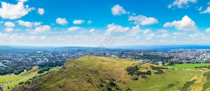 城市图edinburgh城市从atu在一个美丽的夏日苏格兰联合王国背景