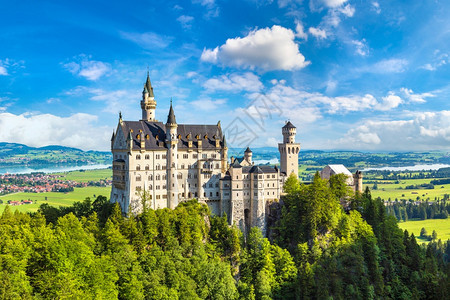 中华士文斯坦城堡在美丽的夏日里在小便中巴伐利亚德国图片