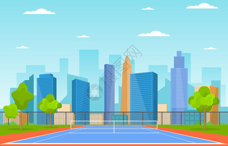 户外网球法庭体育比赛游戏娱乐卡通漫画城市风景图片