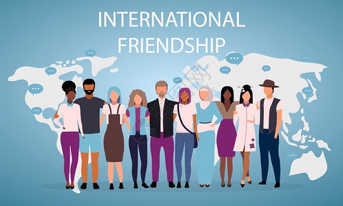 国际友谊海报矢量模板图片