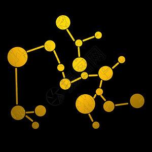 装饰的金色占星学zodiac符号射手座图解图片