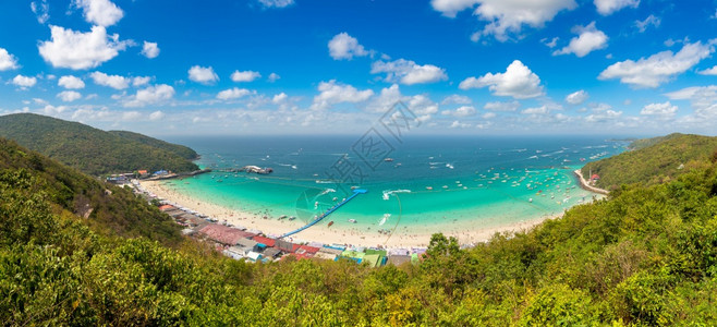 夏日在泰国的科伊兰岛全景图片