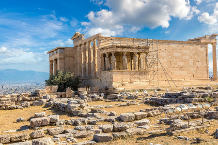 希腊雅典卫城的埃雷希特厄姆神庙遗址图片