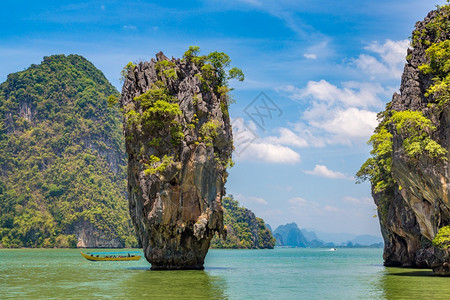 夏日在泰国海兰的张恩加湾山羊债券岛图片