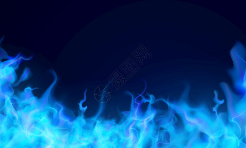燃烧红色火花现实的焰蓝背景图片