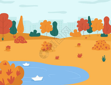 秋天城市公园景观图片