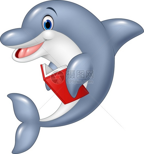 拿书的小海豚图片
