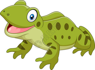 卡通快乐的绿色青蛙图片