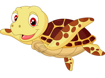 可爱的小海龟漫画背景图片