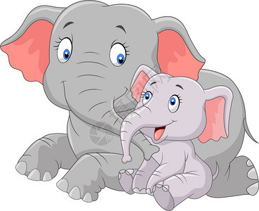 快乐的母亲和大象宝图片