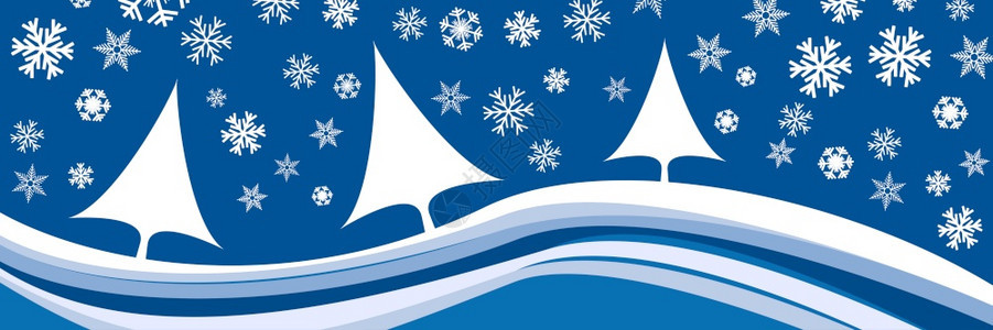 抽象横幅矢量蓝色冬季背景圣诞节概念图片