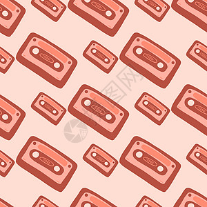 面条磁带无缝丝型模式浅粉色背景上的红装饰品简单背景壁纸纺织品包装纸物印刷矢量说明面条磁带无缝丝型模式简单背景图片