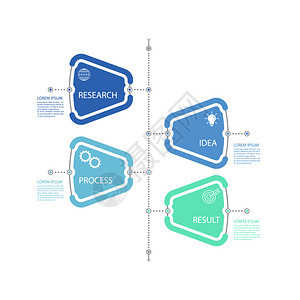 图表含有商业和财务流程图网站横幅和演示的象形图矢量模板背景图片