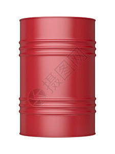 白色背景孤立的红油桶图片