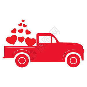 红色汽车快乐情人节礼物图图片